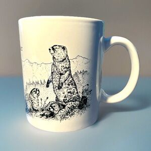 3/$25 SALE! Prairie Dog Family Cabin Trees Coffee Mug VTG Weyerhaeuser